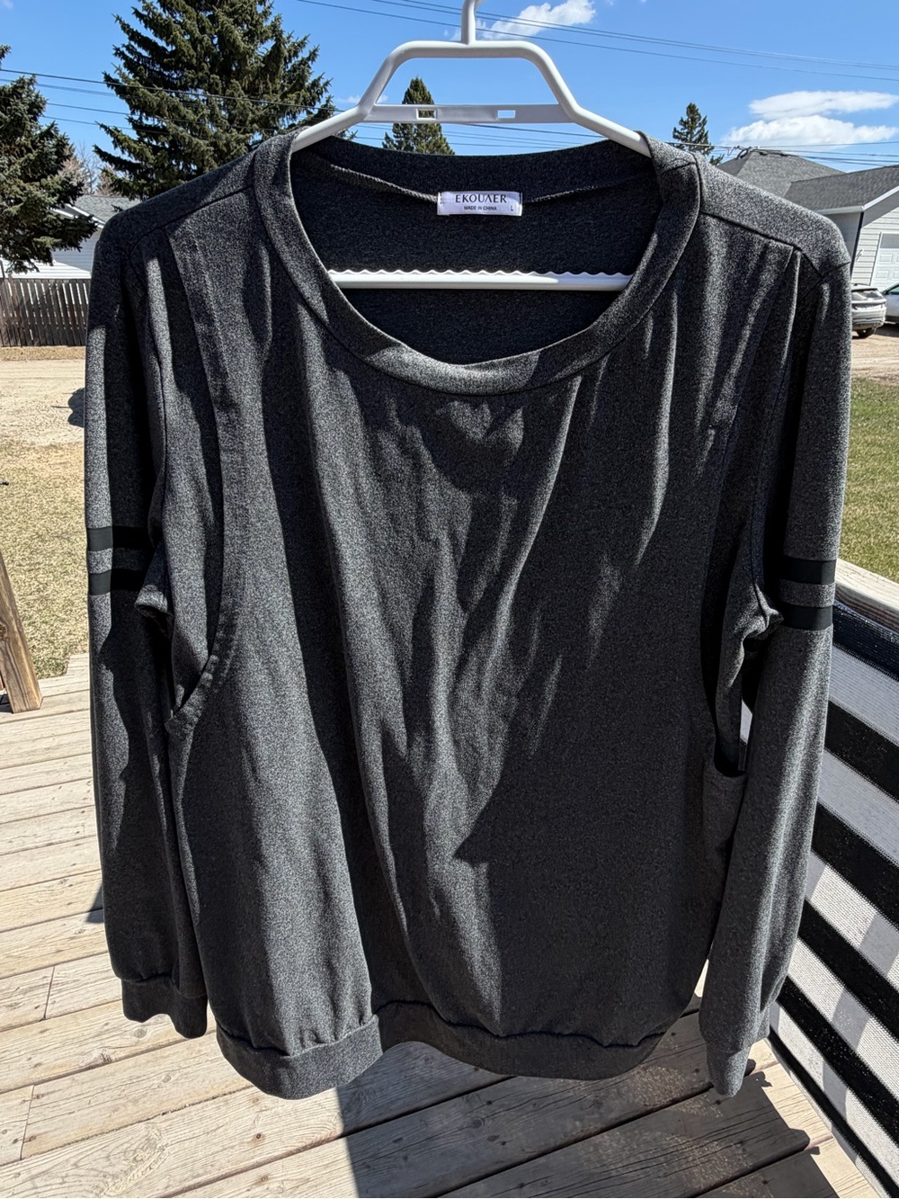 Ekouaer Grey Nursing Pyjamas Shirt